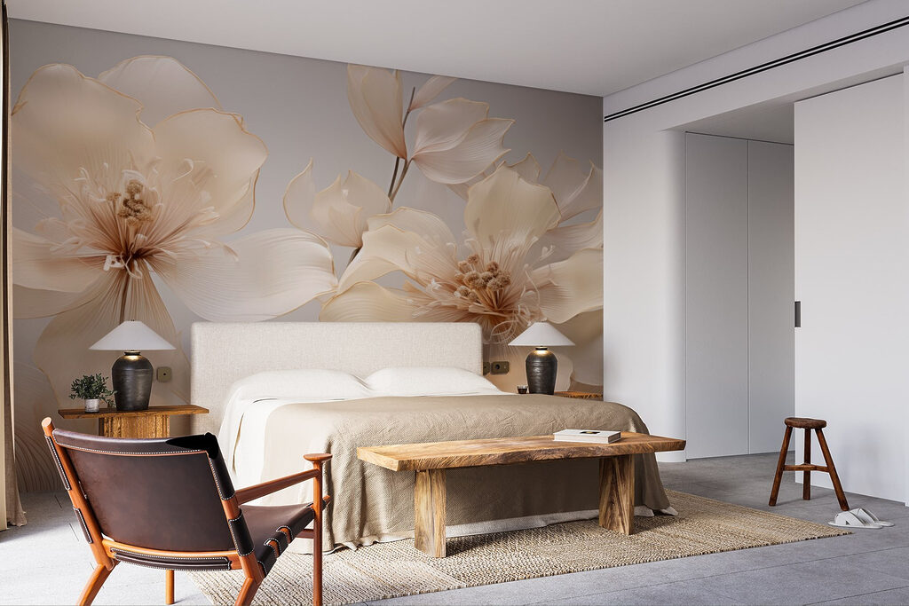 Flores claras sobre gris — interior 4