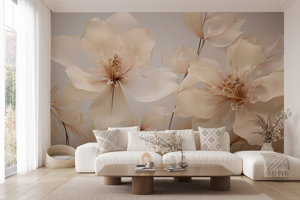 Flores claras sobre gris — interior 5