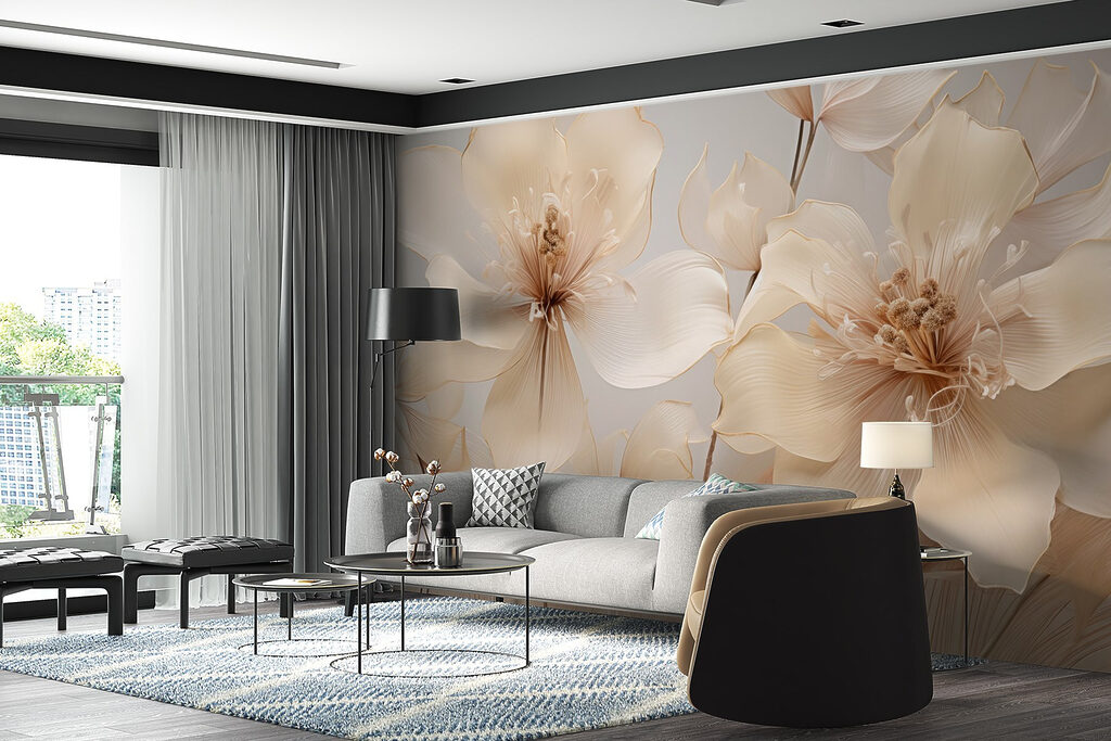 Flores claras sobre gris — interior 6