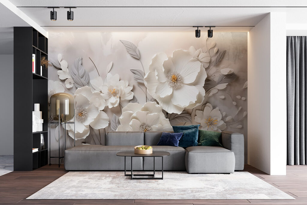 Flores blancas, hojas grises — interior 3