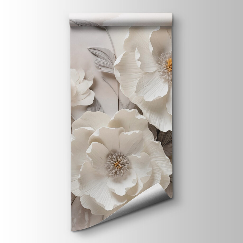 Flores blancas, hojas grises — vista del producto