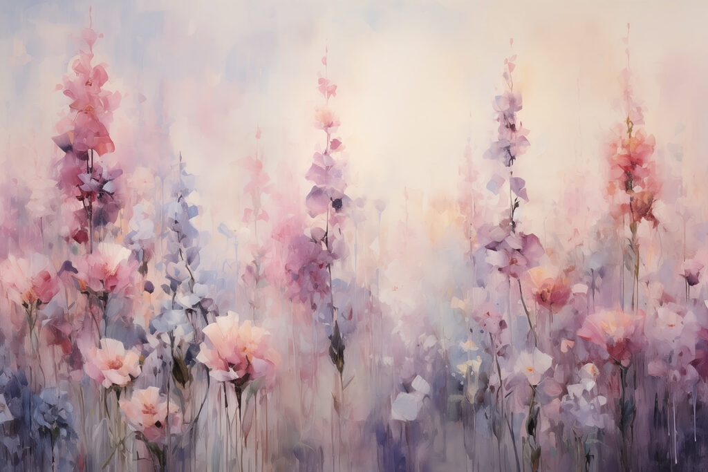 Flores rosas en pastel — diseño completo