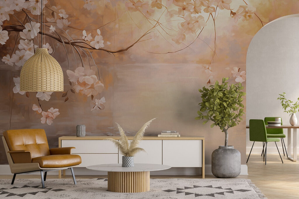 Flores sobre agua dorada — interior 3