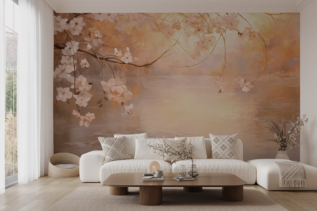 Flores sobre agua dorada — interior 4