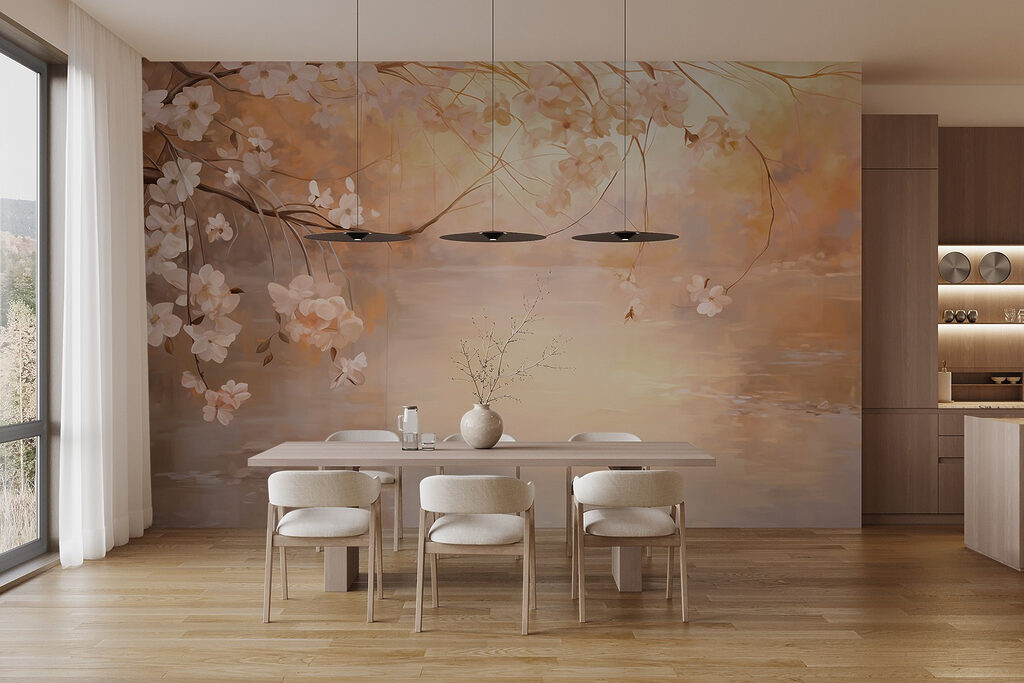 Flores sobre agua dorada — interior 5