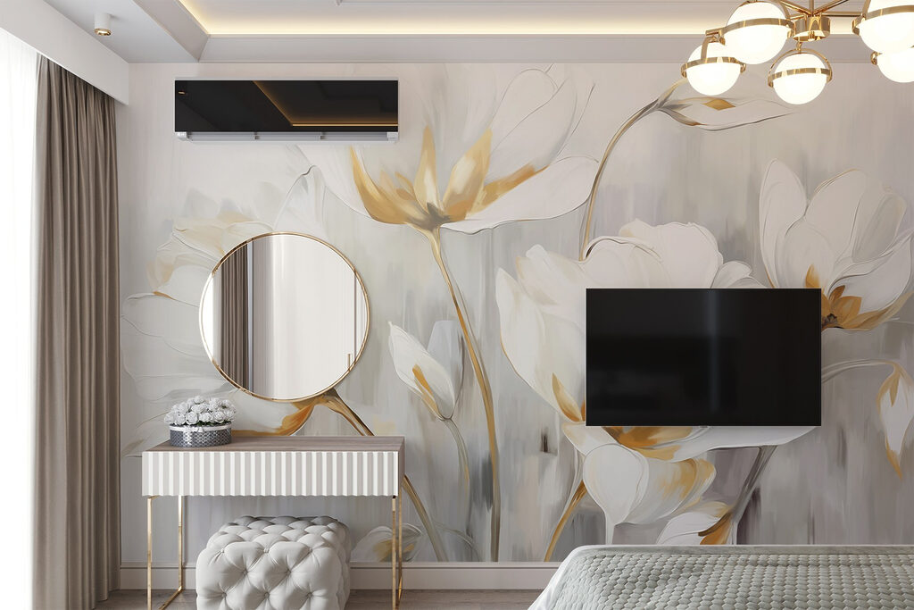 Tulipanes blancos, centros dorados — interior 2