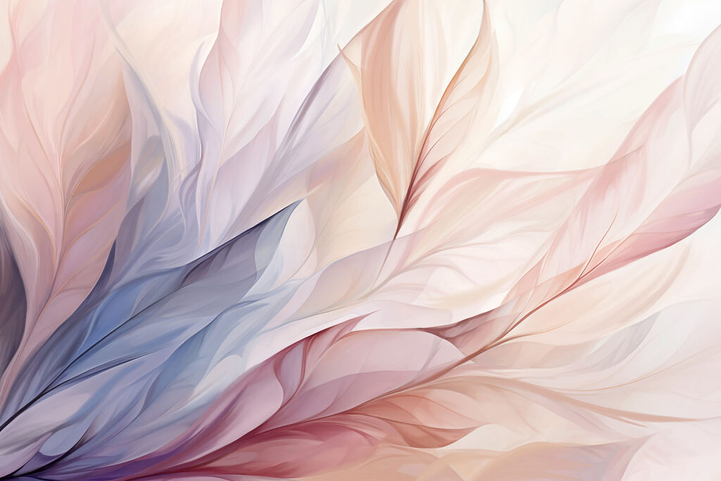 Hojas rosas y azules — diseño completo