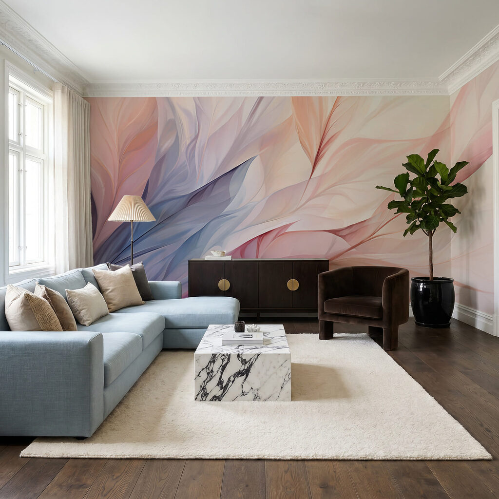 Hojas rosas y azules — interior 3