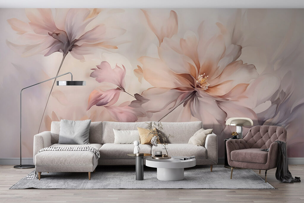Flores en acuarela melocotón — interior 6