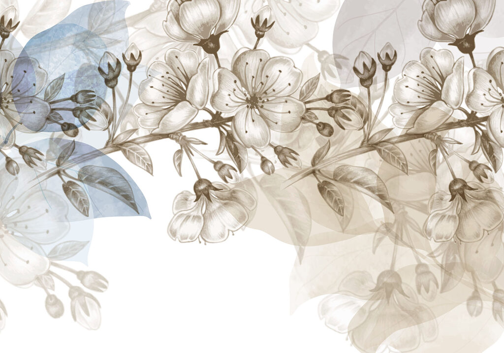 Borde de flores finas — diseño completo