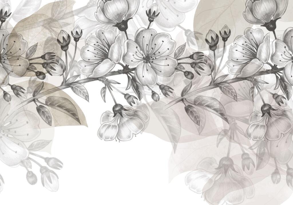 Borde de flores finas — diseño completo