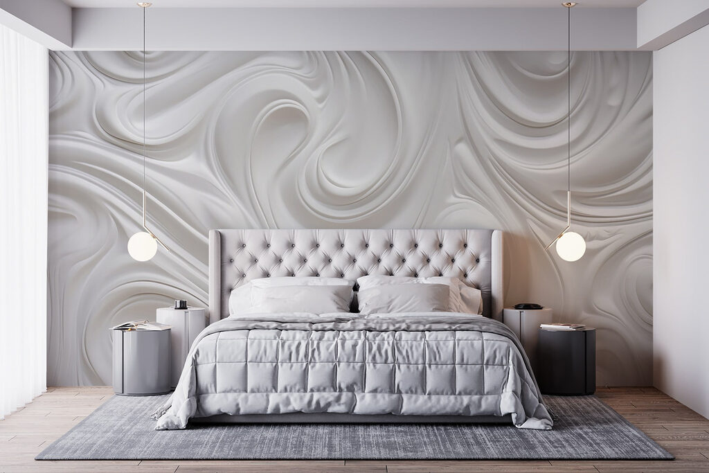 Rizos blancos que giran en un interior