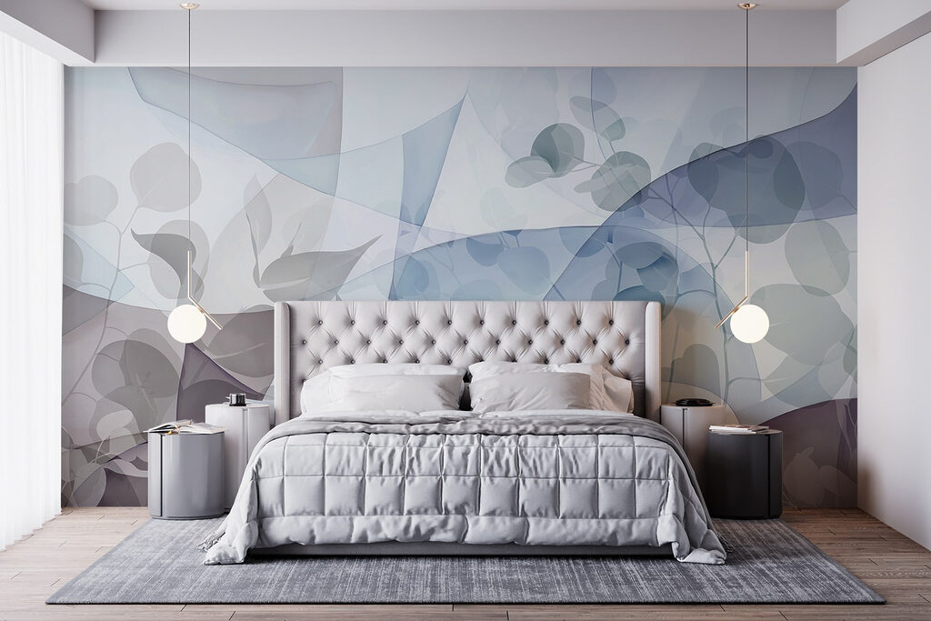 Formas azules con hojas — interior 2