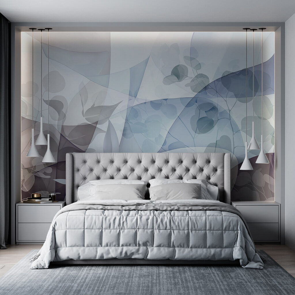 Formas azules con hojas — interior 3
