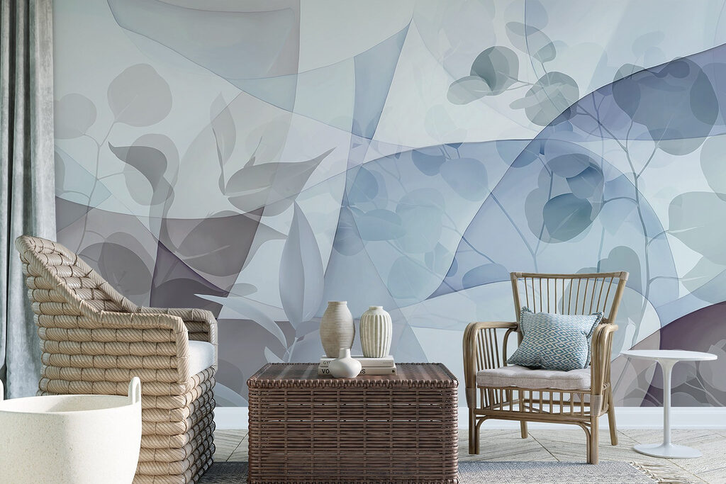 Formas azules con hojas — interior 4