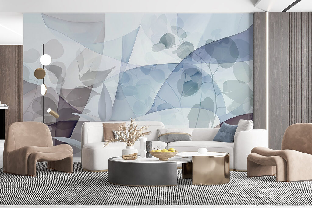 Formas azules con hojas — interior 5