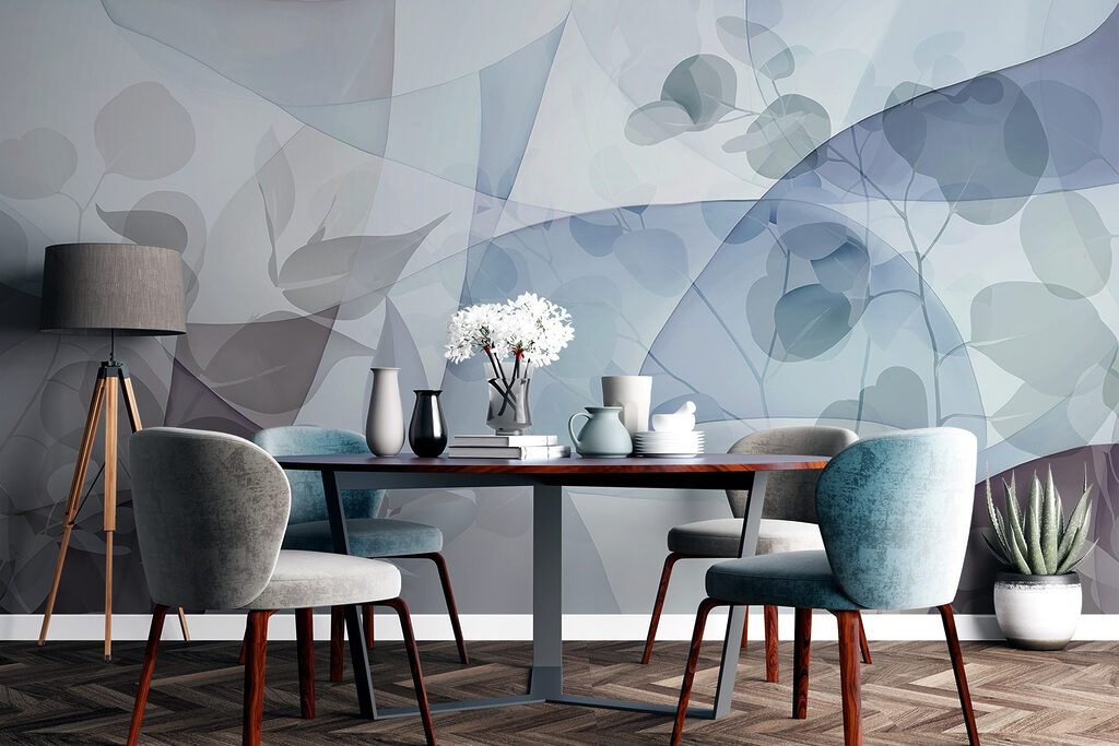 Formas azules con hojas — interior 6