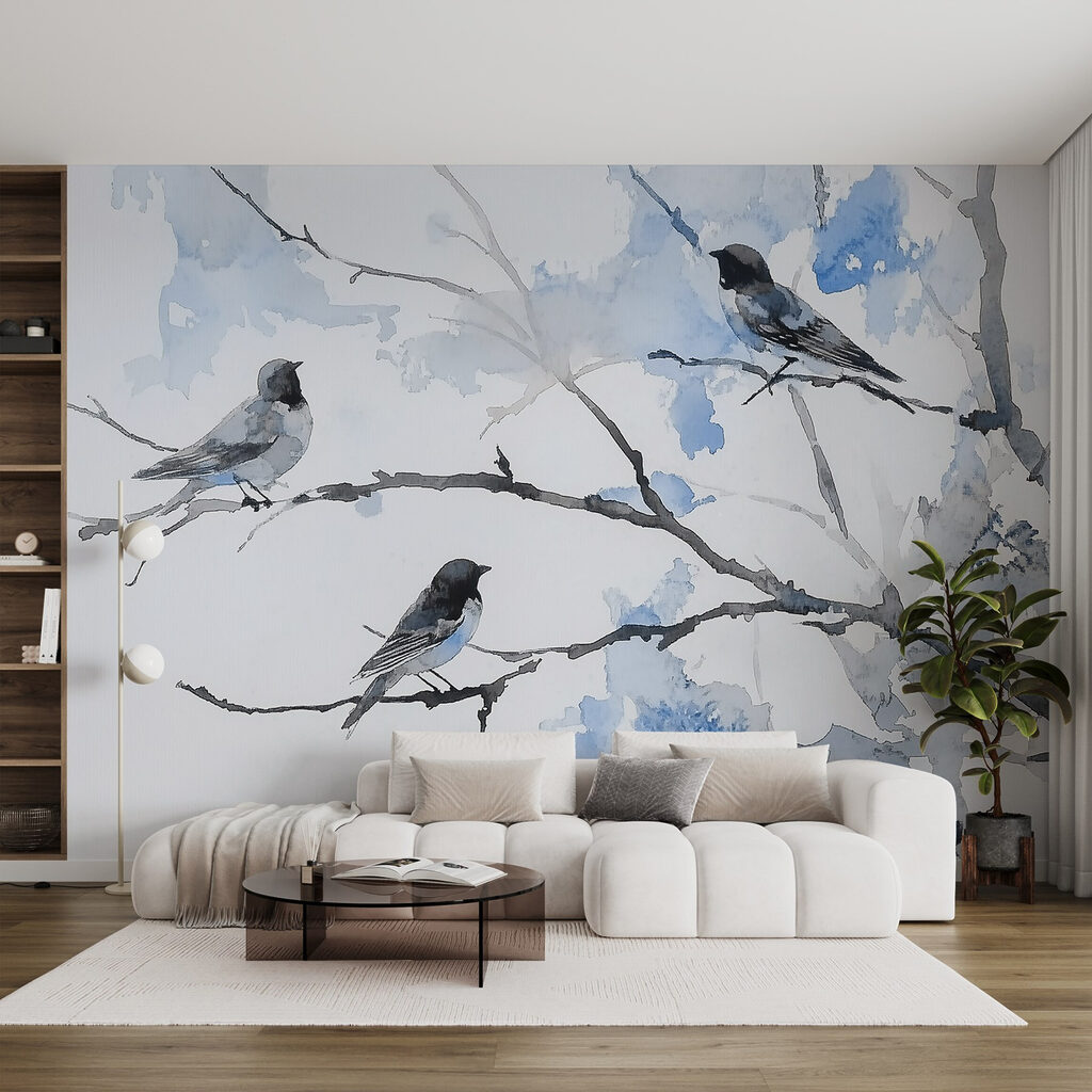 Tres pájaros en acuarela — interior 2
