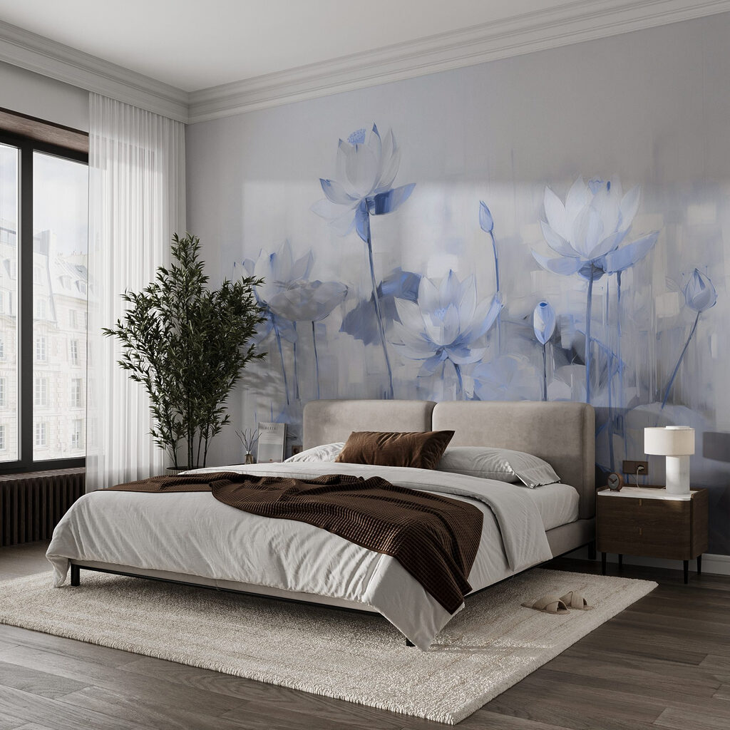 Lotos sobre el agua en un interior