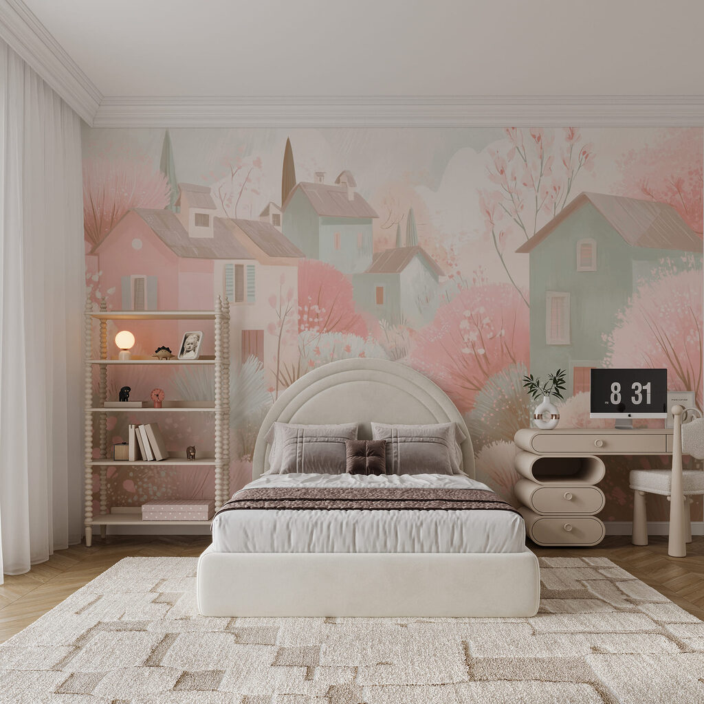 Casitas pastel entre flores — interior 2