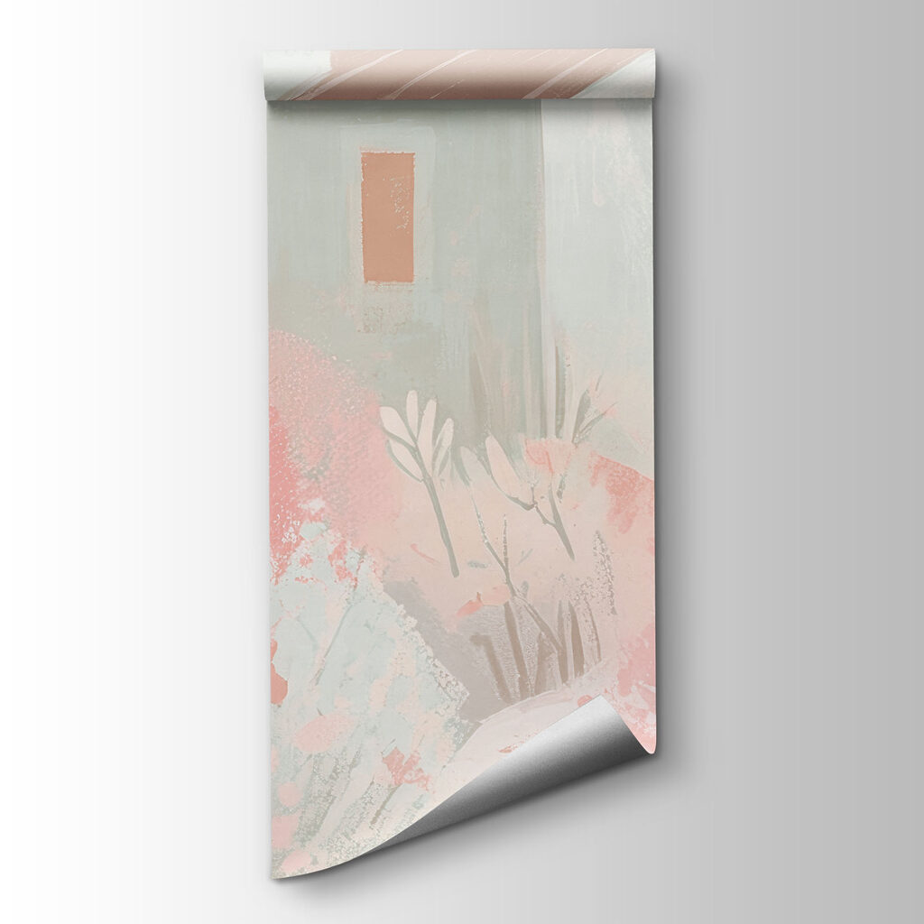 Casitas pastel entre flores — vista del producto