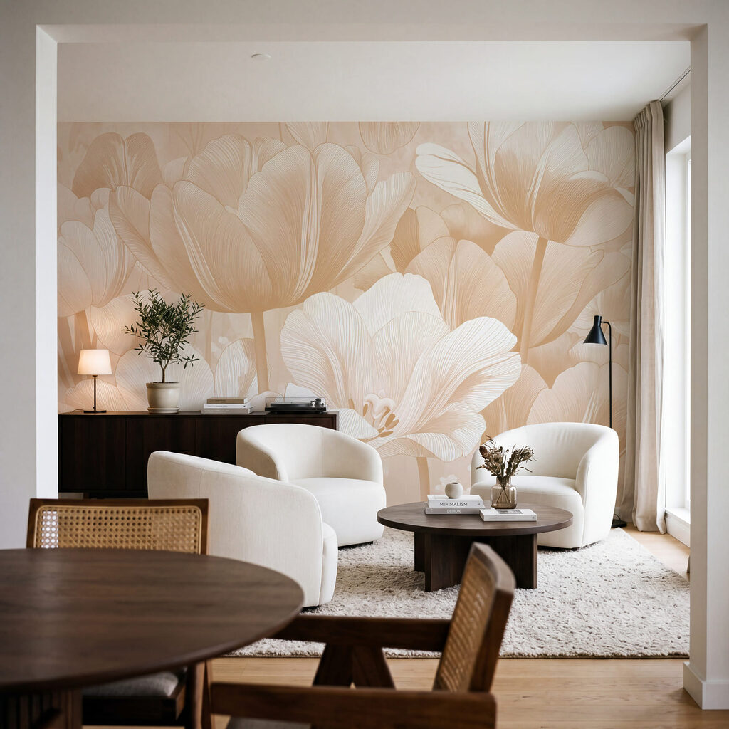 Tulipanes claros en líneas — interior 1