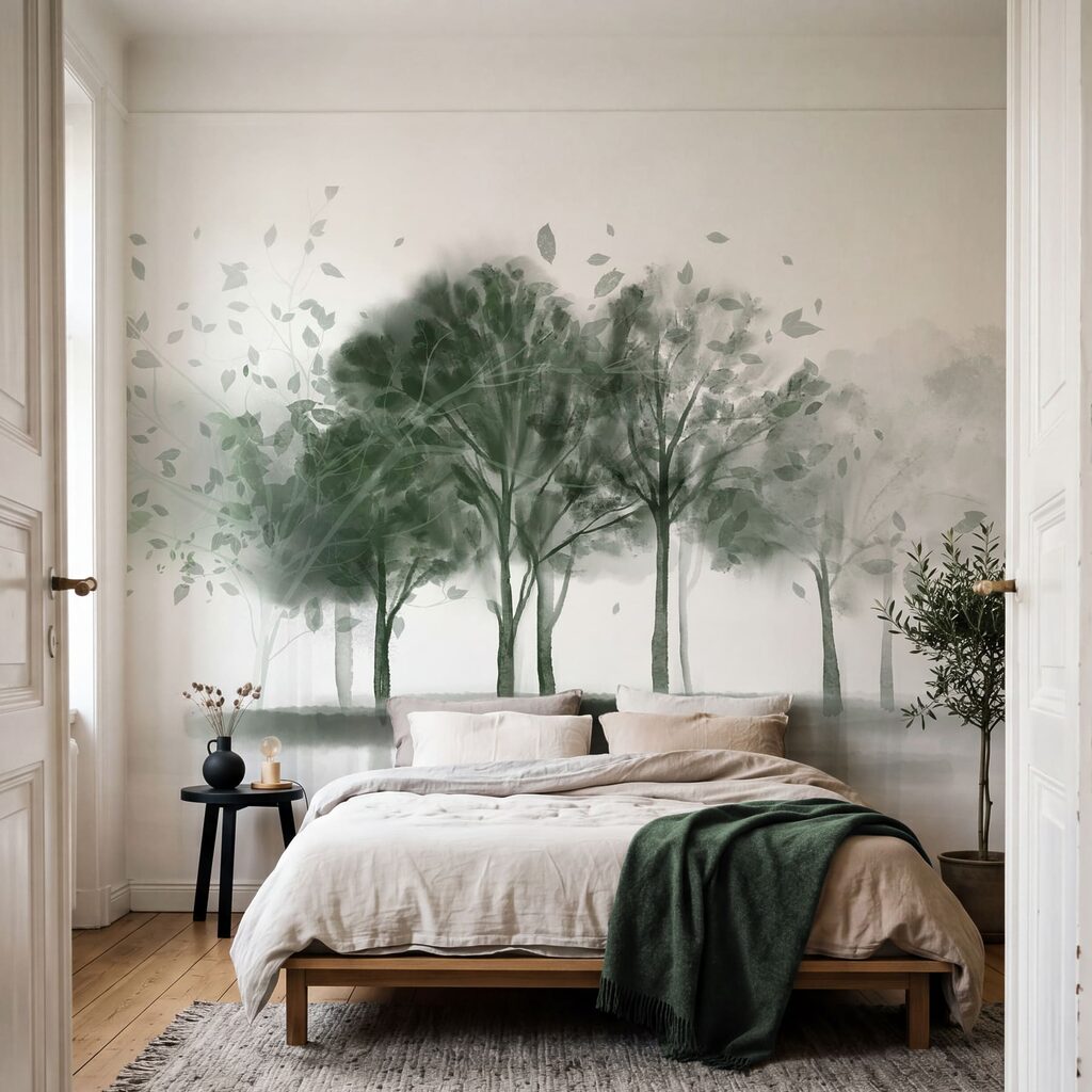 Árboles reflejados en gris — interior 1