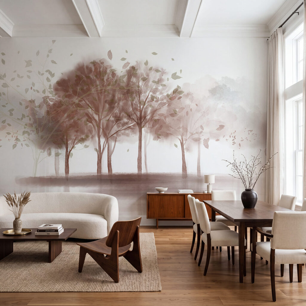 Árboles reflejados en gris — interior 2