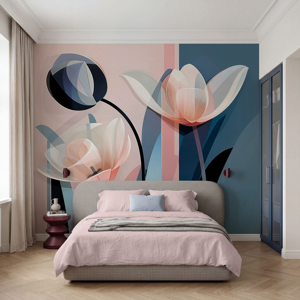 Flores rosas en bloques — interior 2