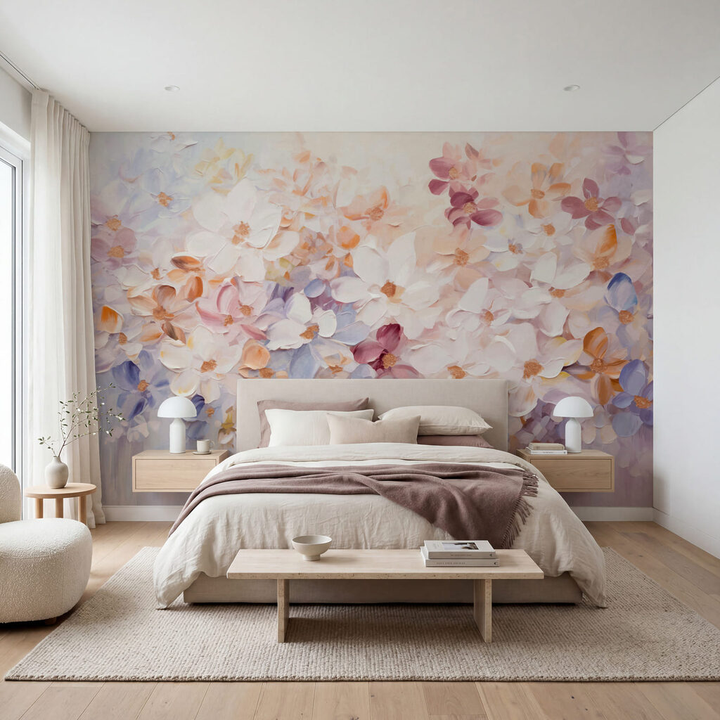 Mosaico de flores en un interior