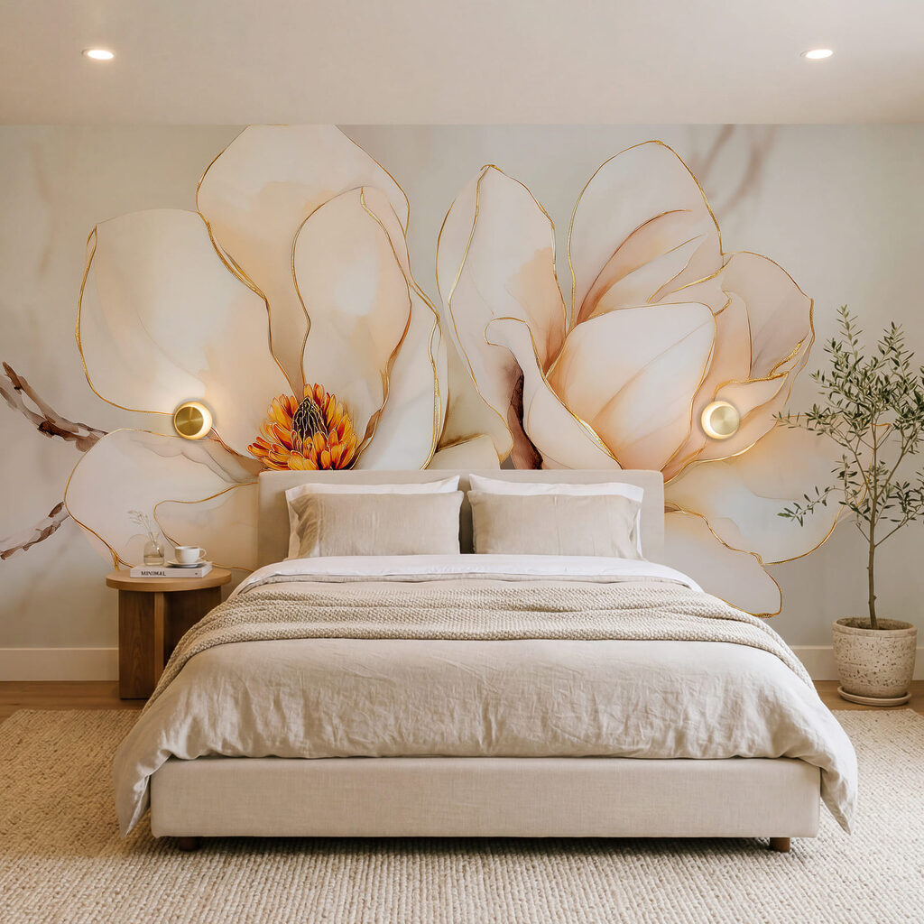 Flores de líneas doradas — interior 2