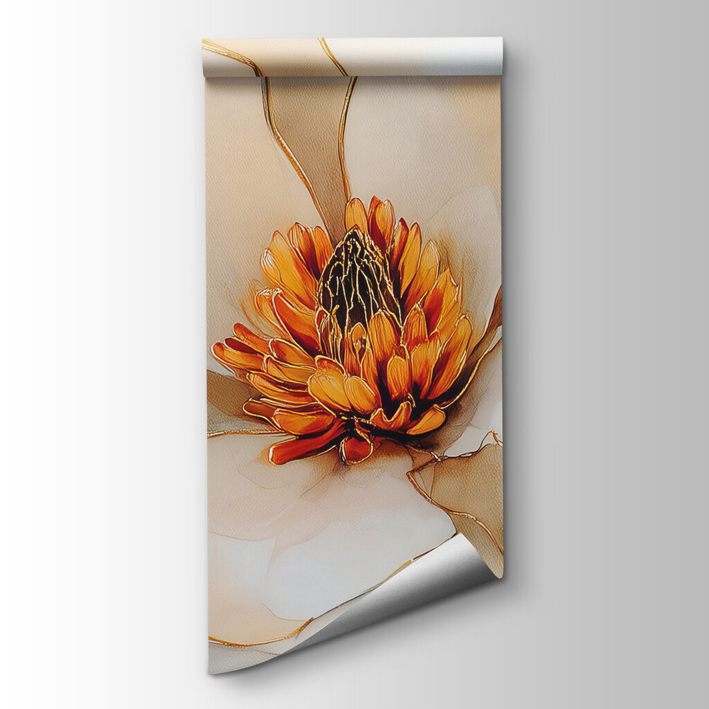 Flores de líneas doradas — vista del producto