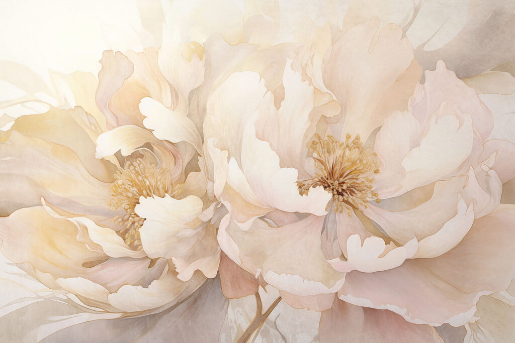 Flores suaves en resplandor — diseño completo