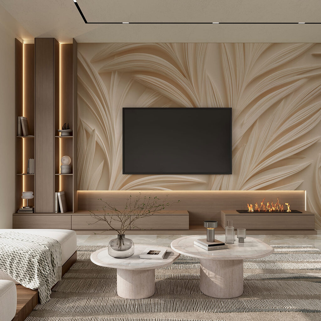 Palmas crema con sombras — interior 1