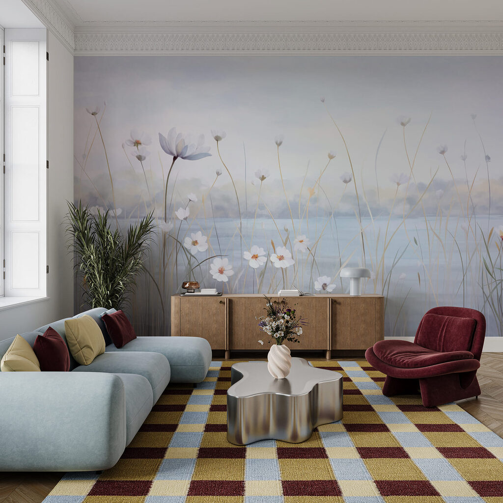 Orilla azul con flores — interior 2