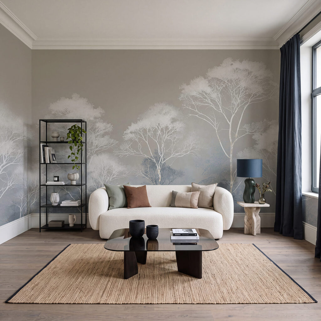 Copas blancas en niebla — interior 1