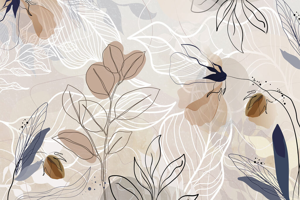 Contornos florales en capas — diseño completo