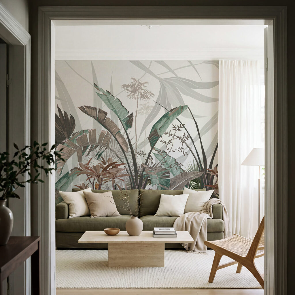 Hojas tropicales en grabado — interior 3