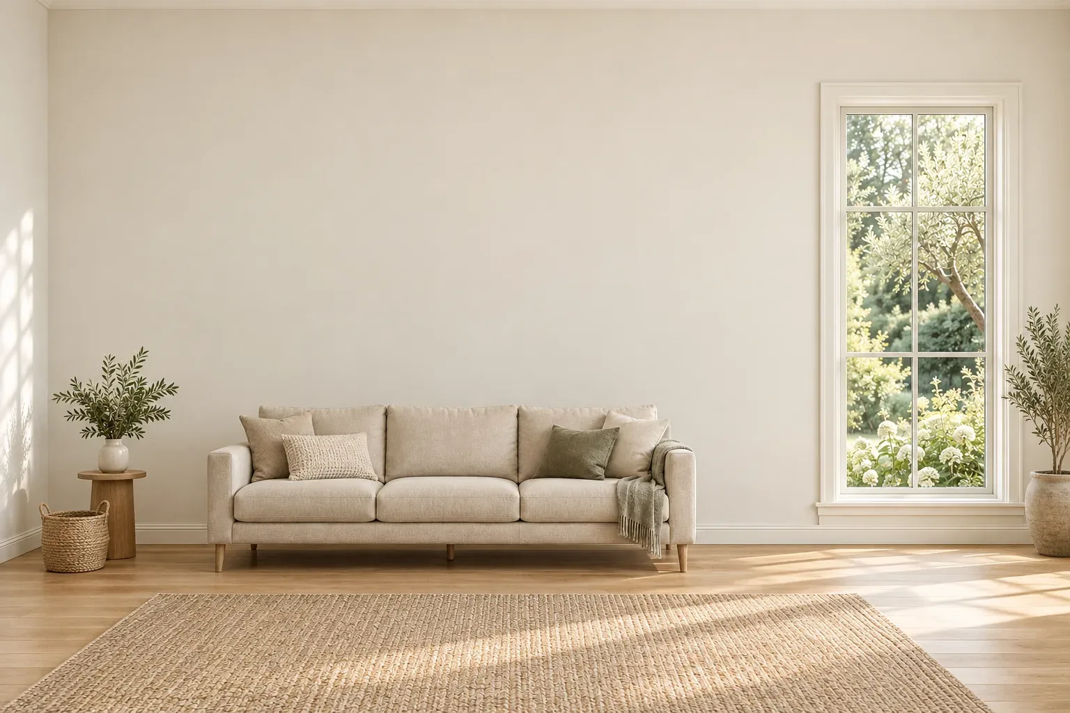 Guía de tamaño proporcional · habitación ilustrativa con un sofá de 200 cm.